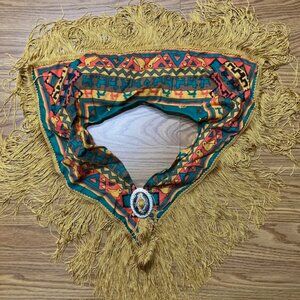 AZTEC FRINGED NECK SCARF